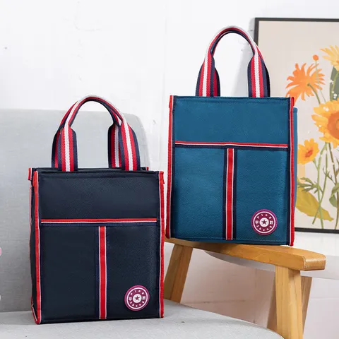 Geïsoleerde Lunchtas Draagbare Thermische Bento Box Tas Waterdichte Oxford Stof Koeltas Met Aluminiumfolie Voor Kantoor School