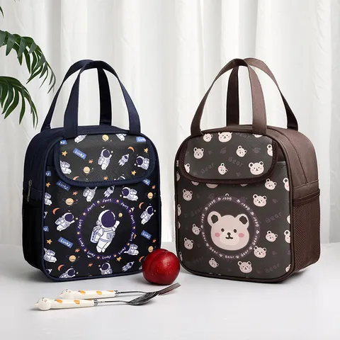 Geïsoleerde Lunchtas Schattig Cartoon Dier Thermische Bento Pouch Draagbare Opbergorganizer Tas Voor Kantoor School Vrouwen Kinderen