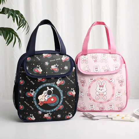 Geïsoleerde Lunchtas Schattig Cartoon Dier Thermische Bento Pouch Draagbare Opbergorganizer Tas Voor Kantoor School Vrouwen Kinderen