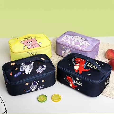 Leuke Cartoon Geïsoleerde Lunchtas Draagbare Thermische Voedsel Picknickdoos Waterdichte Opslag Handtas Voor Studenten Werknemers
