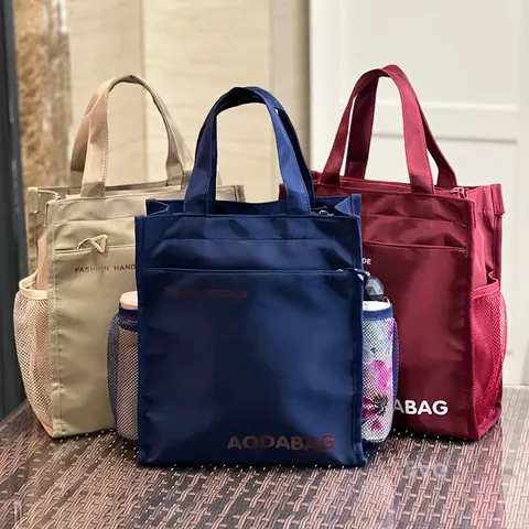 Grote Capaciteit Oxford-doek Tote Tas Waterdicht Casual Dagelijks Woon-werkverkeer Handtas Meerdere Zakken Bento Lunchtas Voor Dames