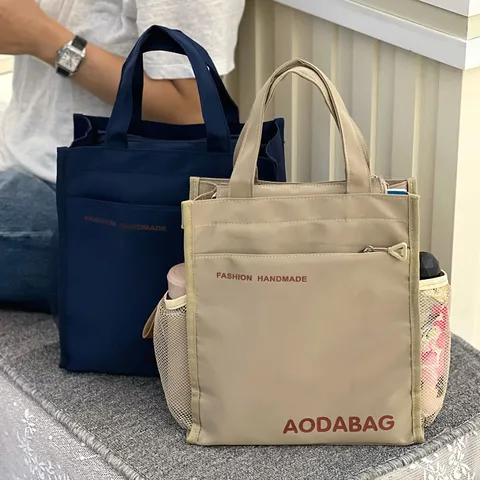 Grote Capaciteit Oxford-doek Tote Tas Waterdicht Casual Dagelijks Woon-werkverkeer Handtas Meerdere Zakken Bento Lunchtas Voor Dames