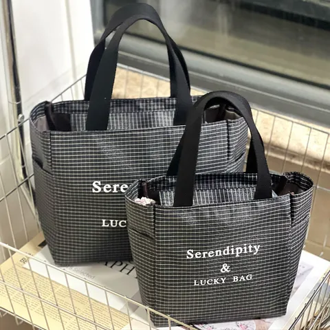 Koreaanse Stijl Ruitjes Shopper Dames Grote Capaciteit Woon-werk Handtas Casual Oxford Stof Schoudertas Moeder Tas