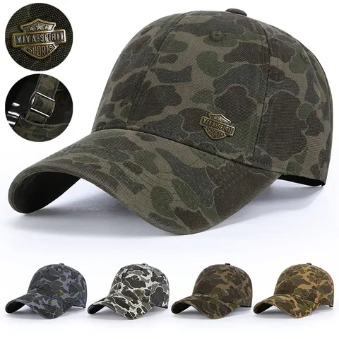Men Women Camouflage Baseball Cap Outdoor Sports Sun Protection Adjustable Duckbill Hat Fashion Street Casual Cotton Hat