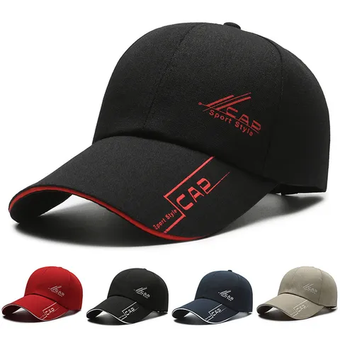 Unisex Outdoor Sun Protection Baseball Cap Extended Brim Sport Style Printed Casual Adjustable Hats For Fishing Hiking
