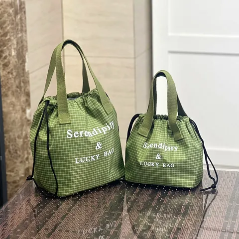 Waterdichte Oxford Stof Trekkoord Lunchtas Woonwerk Bento Handtas Draagbare Geïsoleerde Thermische Tas Waterbeker Tas Voor Dames