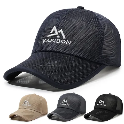 Men's Summer Thin Mesh Baseball Cap Outdoor Sports Breathable Sun Protection Solid Color Adjustable Dad Hat