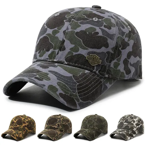 Unisex Vintage Washed Camouflage Baseball Cap Outdoor Sun Protection Adjustable Casual Dad Hat For Men Women