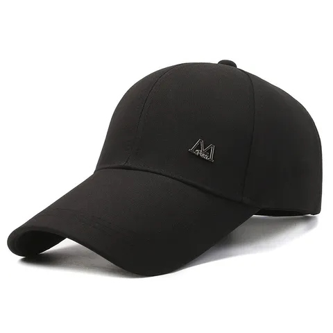 Men's Baseball Cap Outdoor Sun Protection Hat Long Curved Brim Streetwear Polyester Adjustable Sports Cap