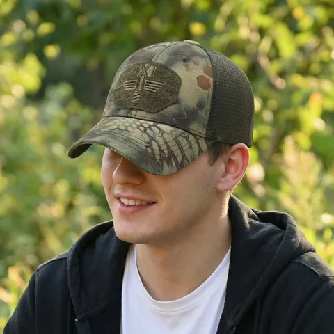 Men's Tactical Camouflage Baseball Cap Outdoor Sports Sun Protection Adjustable Mesh Hat For Mountaineering Training