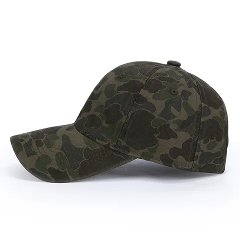 Unisex Camouflage Baseball Cap Cotton Letter Embroidery Adjustable Outdoor Sun Protection Casual Dad Hat