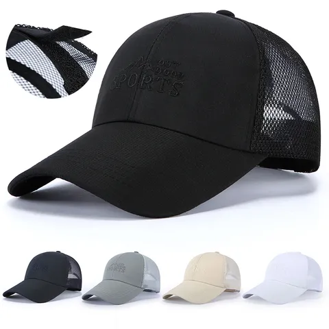 Unisex Outdoor Sports Baseball Cap Breathable Mesh Sun Hat Letter Embroidered Design Adjustable Casual Hat