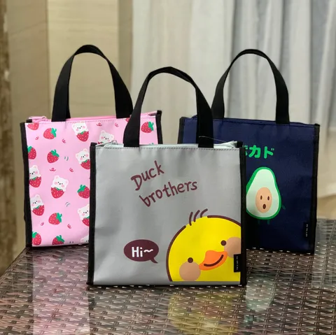 Waterproof Thermal Lunch Bag Cute Cartoon Insulated Bento Box Tote Cooler Bag For Students Office Workers Travel