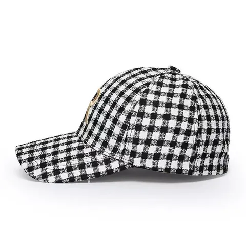 Unisex Classic Plaid Baseball Cap Embroidered Letter Adjustable Casual Sun Protection Dad Hat For Men Women