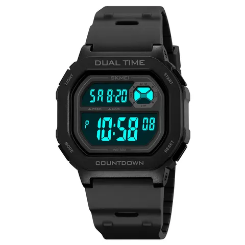Square Digital Electronic Watch Waterproof Luminous Outdoor Sports Student Watch Alarm Stopwatch Watch