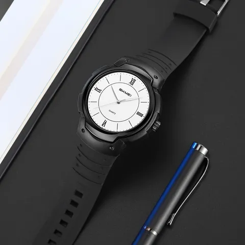 Mens Quartz Watch Big Dial Waterproof Sport Wristwatch Rubber Strap Digital Scale Casual Fashion Wrist Watch For Men