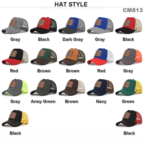 Gorra de Béisbol de Malla con Parche de Cuero de Tiburón Transpirable Visera Curva Gorra Trucker Ajustable Snapback Sombrero de Sol para Hombre Mujer