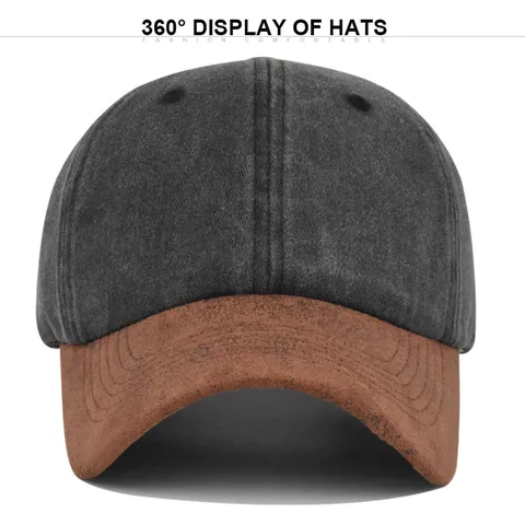 Vintage Gewaschen Polyester Wildlederimitat Baseball Cap Patchwork Gebogene Krempe Distressed Sonnenschirm Verstellbar Für Herren Damen Casual Outdoor Hut