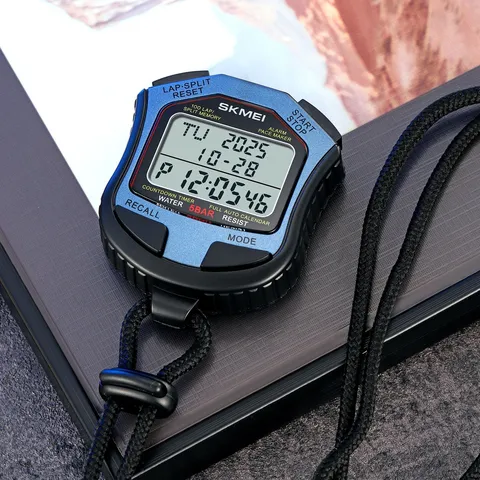 Multi-Function Electronic Stopwatch 100 Laps Memory Waterproof Sports Digital Stopwatch With Lanyard For Referee