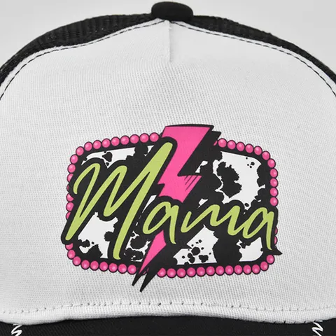 Cappello da Baseball con Stampa Mama Trucker Mesh Visiera Curva Traspirante Regolabile Cappellino Snapback All'aperto Unisex