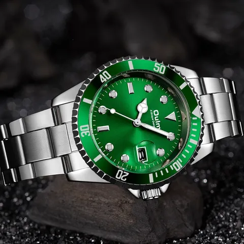 Men Quartz Watch Waterproof Luminous Rotating Bezel Stainless Steel Alloy Strap Fashion Business Casual Wristwatch