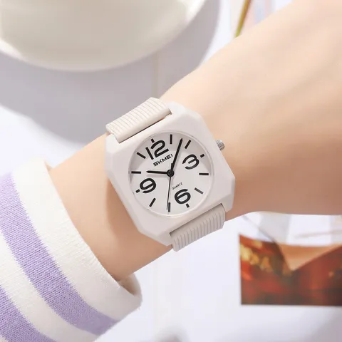 Minimalist Quartz Watch For Women Men Student Waterproof Analog Wristwatch Resin Strap Casual Fashion Timepiece