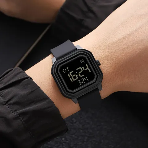 Minimalist Square Digital Electronic Watch Waterproof Luminous Sports Watch For Men Women Students Daily Wear