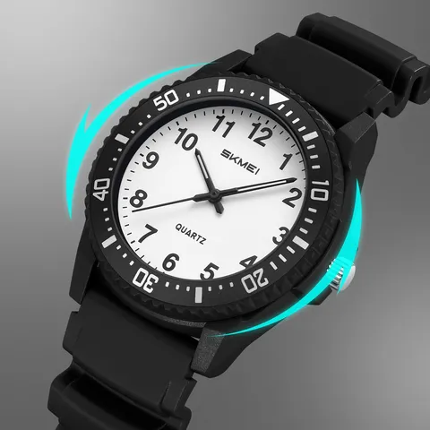 Waterproof Quartz Watch Men Women Sport Casual Minimalist Silicone Strap Outdoor Wristwatch Student Exam Watch