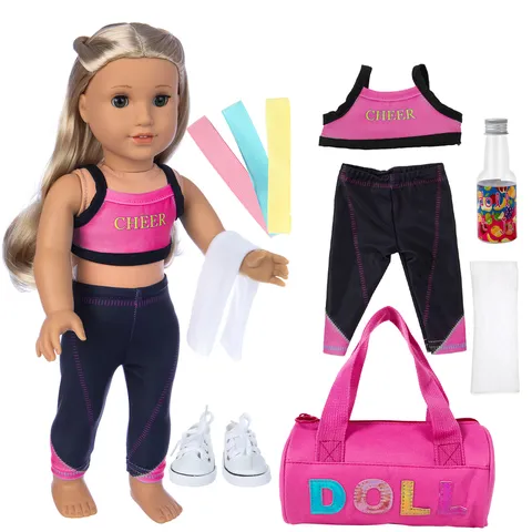 Bambola Abbigliamento Accessori Mix Match Stile Sportivo Campeggio Outfit Set Tessuto Plastica Materiali Regali Per 18 Pollici Bambole Bambini Gioco