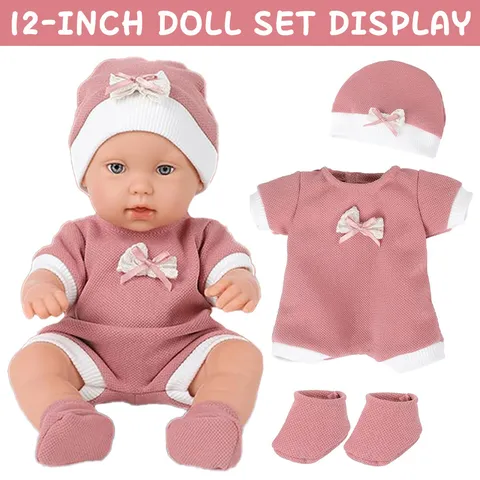 Reborn Baby Doll Vinyl Realistic Infant Doll With Clothes Hat And Shoes Cute Newborn Baby Companion Toys For Kids