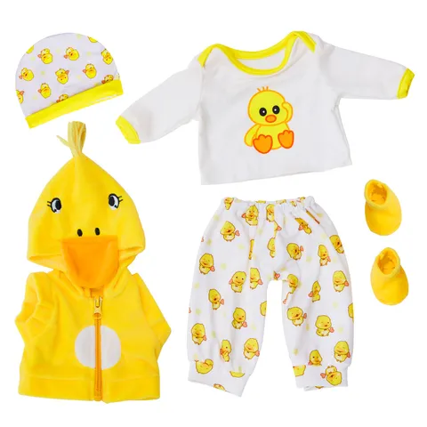Cute Cartoon Animal Doll Clothes Outfit For 18 Inch 45cm Dolls Yellow Duck Bear Fashion Toy Accessories Kids Gift