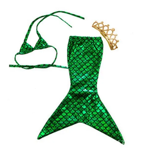 Vêtements de Poupée Sirène Bikini Maillot de Bain Jupe Sirène Couronne Tissu Paillettes Tenues Mignonnes Pour Poupées American Girl