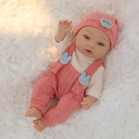 Lifelike Reborn Baby Doll Toy Vinyl Newborn Baby Dolls Knit Sweater Outfits Cute Sleeping Reborn Dolls For Kids Gift