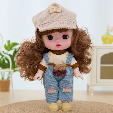 Cute Princess Dress-up Doll Multi-Joint Articulated Girl Gift OB11 Style Plastic Fabric Doll With Clothes Fashion Toys For Kids