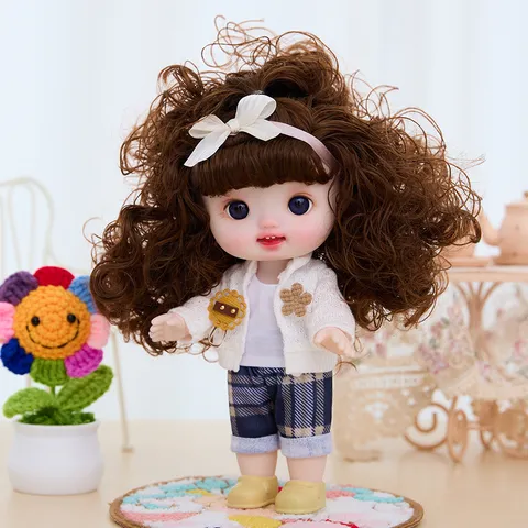 Cute Princess Dress-up Doll Multi-Joint Articulated Girl Gift OB11 Style Plastic Fabric Doll With Clothes Fashion Toys For Kids