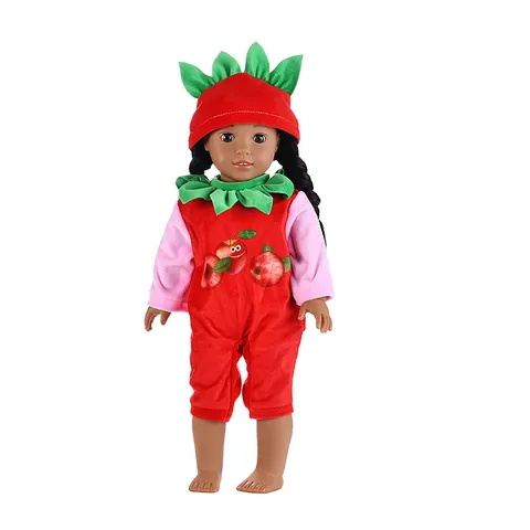 18 Inch Doll Clothes Fruit Series Jumpsuit With Hat For 45cm American Girl Dolls Spring Autumn Baby Doll Accessories Outfit