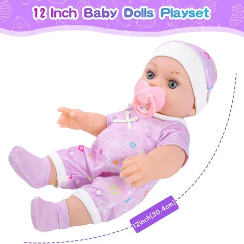 Pollici Bambola Reborn Playset Morbido Vinile Neonato Giocattolo Calmante Zaino Abbigliamento Set Bambini Ragazze Regalo