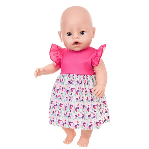 Cartoon Baby Doll Clothes Summer Romper Outfits For Dolls Dress Pajamas Hat Shoes Set Accessories