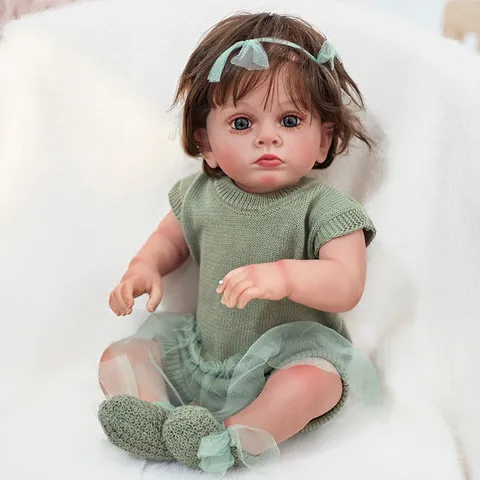 Realistic Reborn Baby Doll Full Vinyl Body Newborn Simulation Playmate With Clothes And Accessories For Toddler Early Education Gift