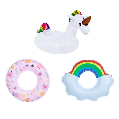 Miniatur Puppenhaus Schwimmring Für Puppen PVC Bunt Regenbogen Meerestiere Aufblasbares Zubehör Für Kinder Rollenspiel Spielzeug