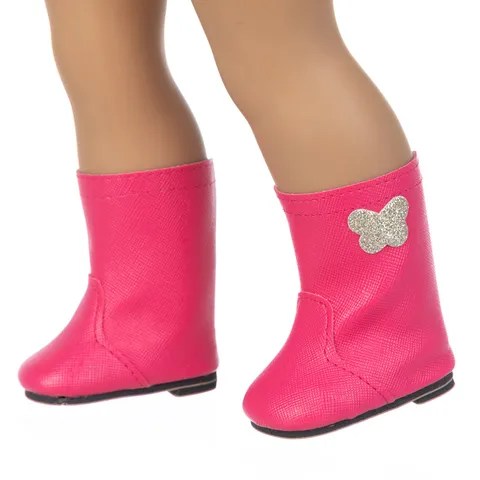 Simpatici Stivali da Bambola in Plastica Brillantini Farfalla Vestire Giocattoli di Moda Accessori per Scarpe da Bambola Ragazza Regalo di Compleanno