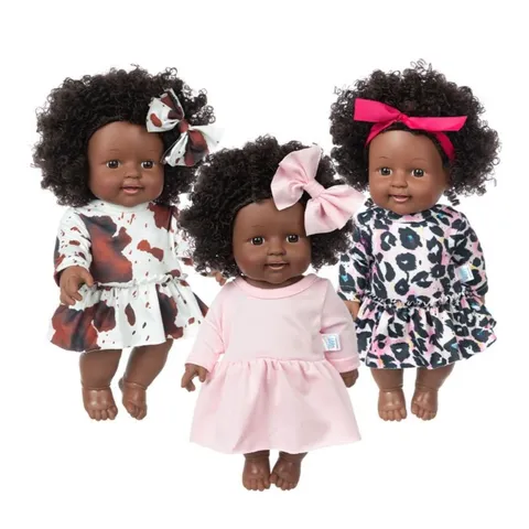 Mode 12 Zoll Puppenkleidung Für 30cm Afrikanische Schwarze Puppe Zubehör Buntes Batikkleid Strampler Tutu Pailletten Outfit Für Mädchen