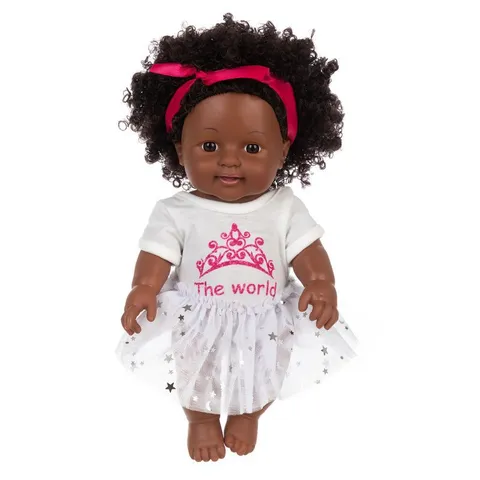 Realistische Afroamerikanische Reborn Babypuppe Vinyl Lebensnahes Neugeborenen Spielzeug Mit Outfits Und Stirnband Für Kinder Pflege Spiel Geschenk