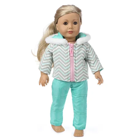 Lässige Puppenkleidung Stoff Wintermantel Hose Outfits Set Für Achtzehn Zoll American Girl Puppen Kleiden Zubehör Geschenk Kinder Spielzeug