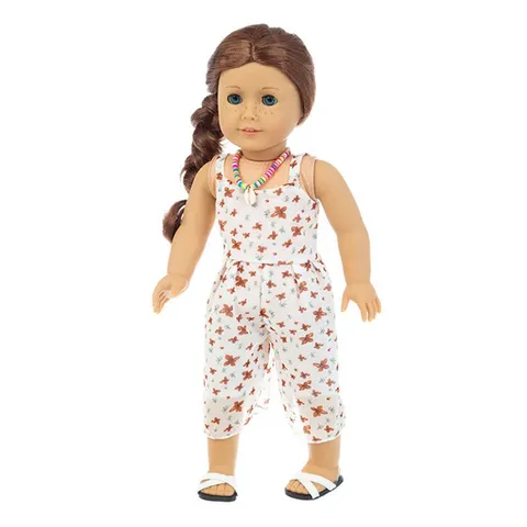 Blumendruck Puppen Jumpsuit Romper Für Puppenkleidung Zubehör Lässiges Sommeroutfit Für Mädchen Puppen Spielzeug