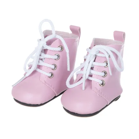 PU Leder Schnürschuhe Puppenschuhe Stiefel Zubehör Für Achtzehn Zoll Amerikanische Mädchenpuppe Handgefertigte Freizeit Puppenschuhe