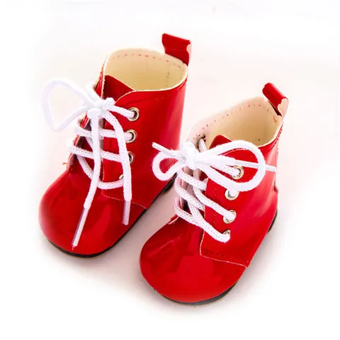 PU Leder Schnürschuhe Puppenschuhe Stiefel Zubehör Für Achtzehn Zoll Amerikanische Mädchenpuppe Handgefertigte Freizeit Puppenschuhe
