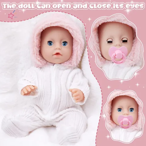 Simulation Reborn Baby Puppe Vinyl Beruhigende Puppe Süße Mode Tier Thema Interaktive Augen Zum Öffnen Und Schließen Puppe Für Kinder Zuhause Dekor
