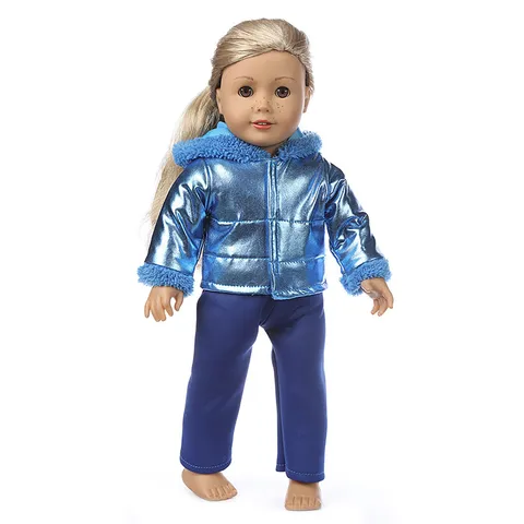 Lässige Puppenkleidung Stoff Wintermantel Hose Outfits Set Für Achtzehn Zoll American Girl Puppen Kleiden Zubehör Geschenk Kinder Spielzeug