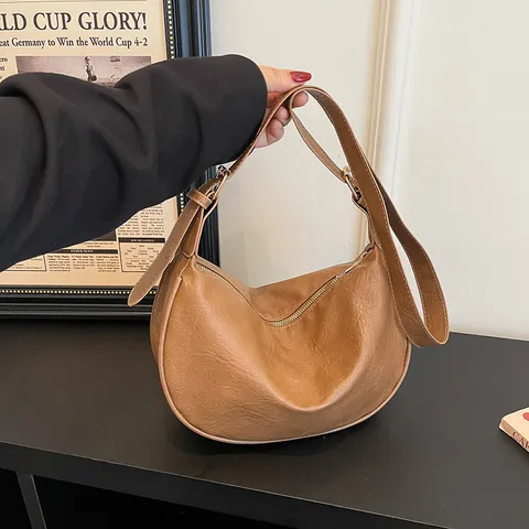Borsa a Tracolla da Donna in Pelle PU Vintage Moda Cuciture Borsa a Spalla Classica da Pendolare per Donne Quotidiano